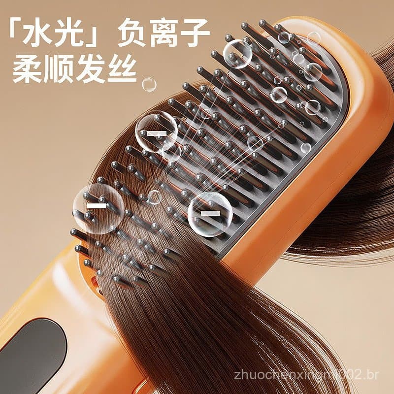 Escova Alisadora de Cabelo Sem Fio com Íons Negativos, Alisador de Cabelo Não Danificador, Mini Portátil para Estilizaçã