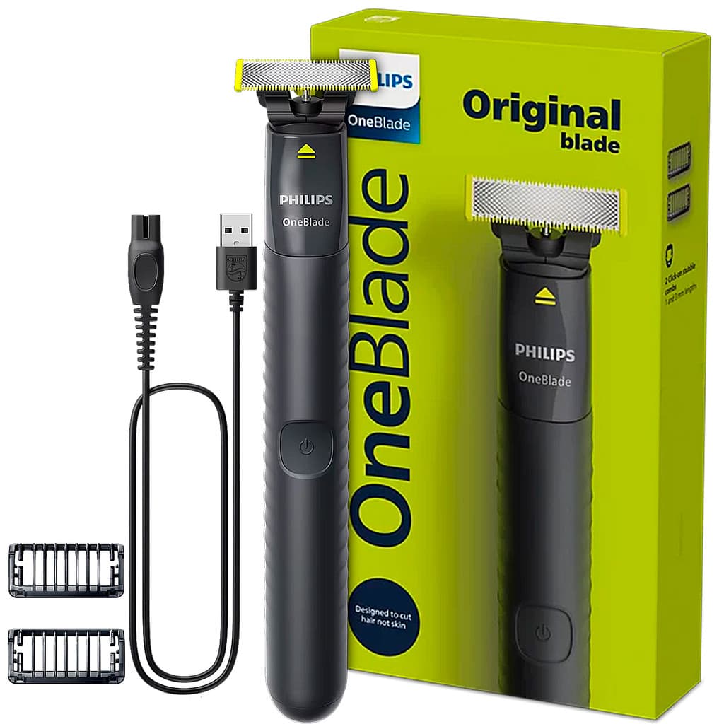 Barbeador Philips OneBlade Aparador Raspador De Pelos OneBlade Philips QP1424/10 2 Pentes Bivolt