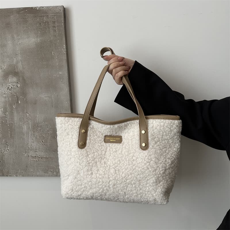 Outono inverno novo estilo de pelúcia grande saco de pelúcia feminino moda ins bolsa All-Match sacola de um ombro moda f
