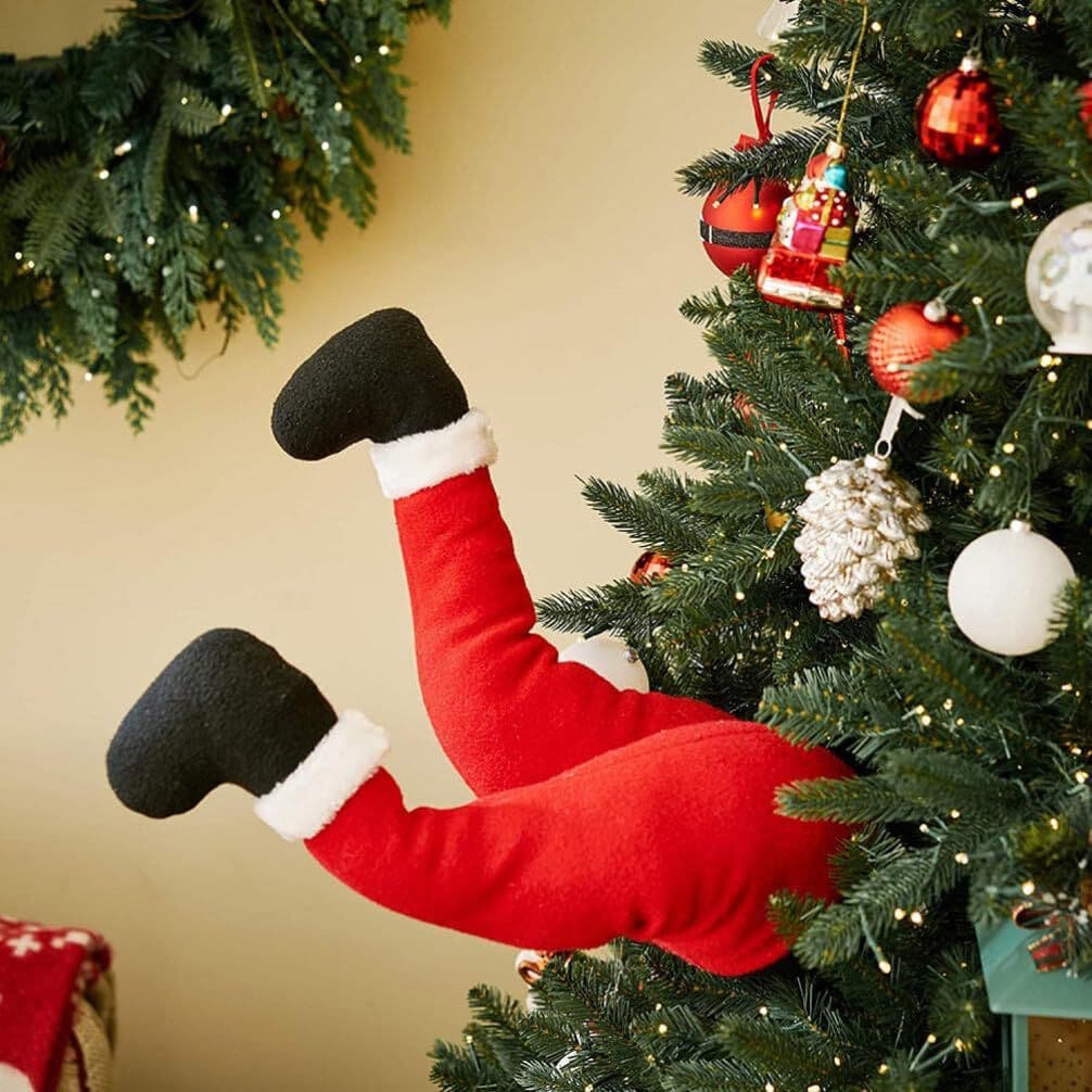 Decorações de natal transfronteiriças santa fada cheias pernas penduradas papai noel roupas calças pingentes de árvore d