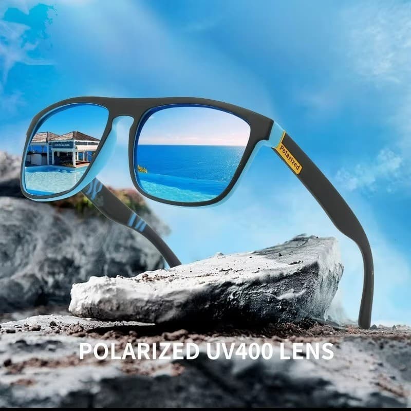 Preto Polarizado Quadrado Óculos De Sol Masculino Feminino Moda Clássico Condução Tons Para Esportes Ao Ar Livre Ciclism
