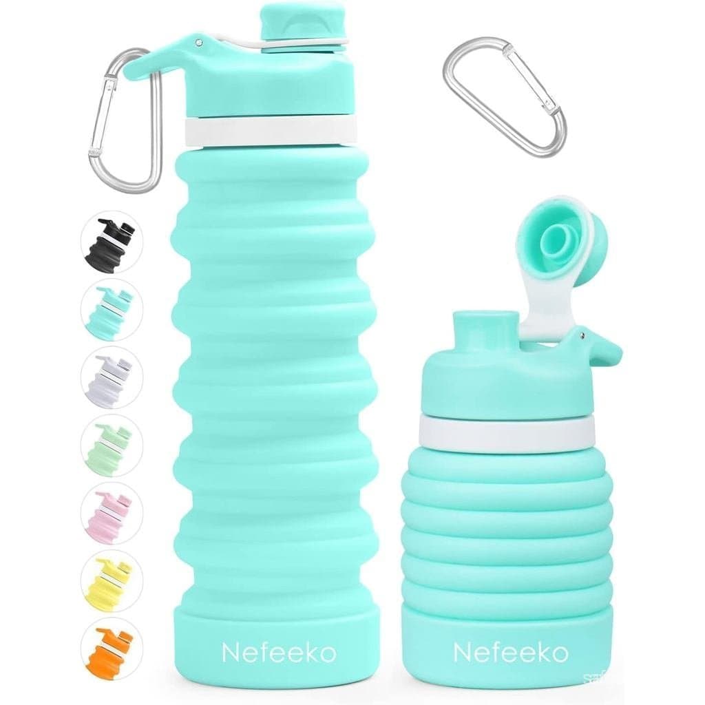 Garrafa de Água Dobrável Nefeeko, 26oz | Garrafas de Água à Prova de Vazamentos com Mosquetão, Garrafas de Água Portátei