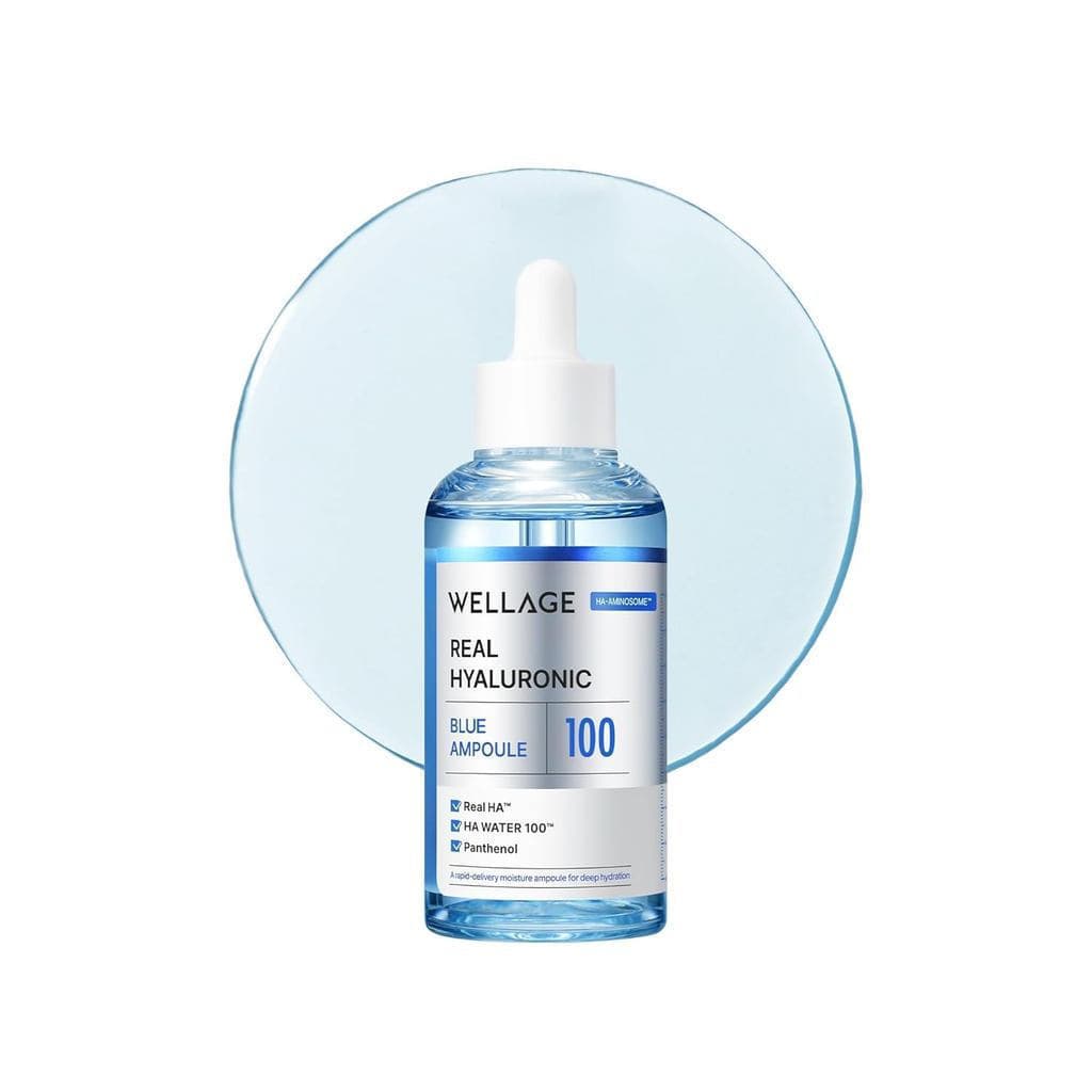 WELLA Sérum Azul de Ácido Hialurônico 100ml, Sérum Coreano, Sérum de ácido hialurônico sem fragrância contendo pantenol,