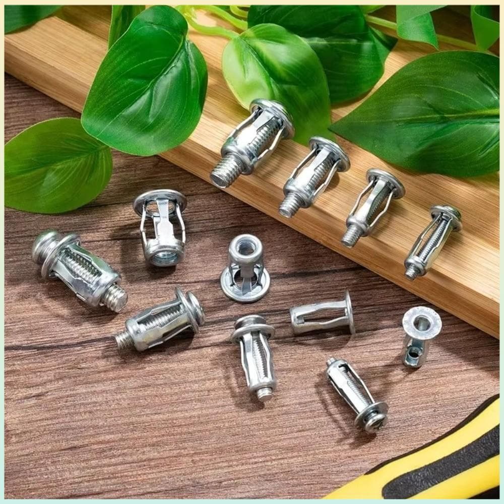 10pcs Âncoras De Parafuso De Pétala , Kit De Plugue De Expansão De Aço Carbono Do Mecanismo , M4 M5 M6 M8