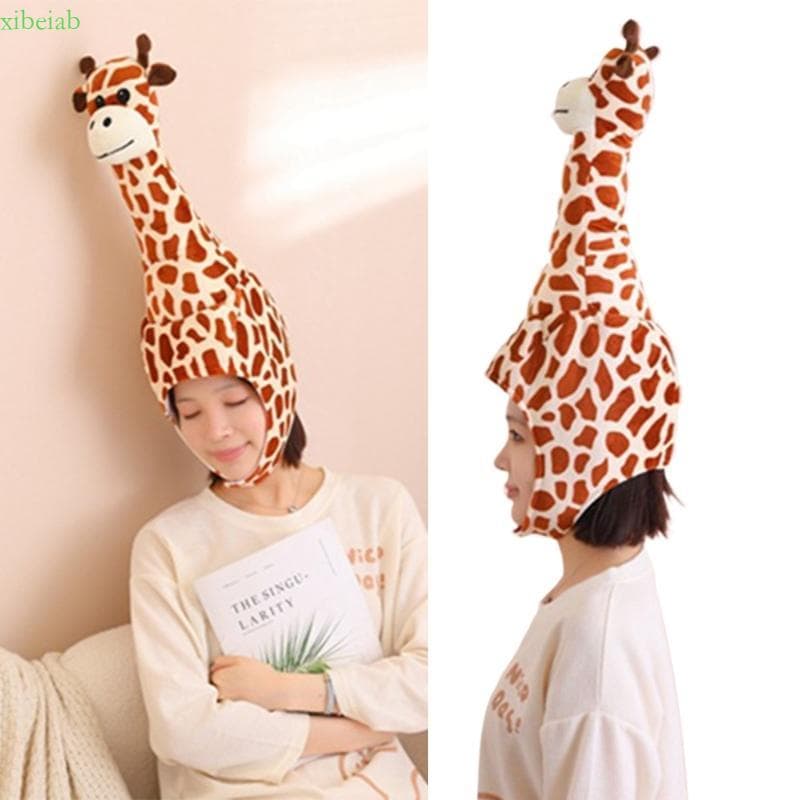 xibeiab Chapéu Girafa Pelúcia Fashion Para Meninos E Meninas, Adulto, Respirável, Festa Fim Ano