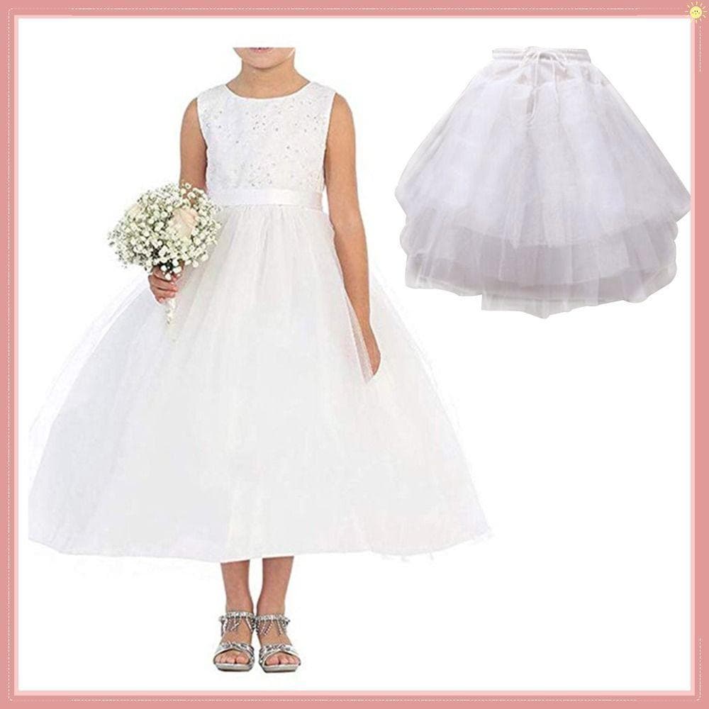 Anágua , Sem Aro , Saia De Crinolina Branca , Acessórios Para Vestido De Flores Respiráveis Lolita