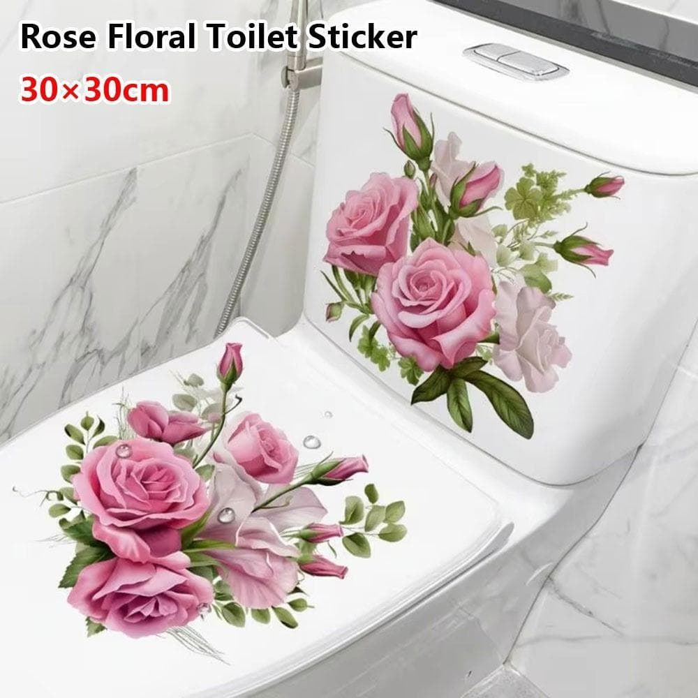 Flor Adesivo Para Vaso Sanitário Com Aroma Impermeável Auto-Adesivo Decalques De Tampa Para Banheiro Decoraçã