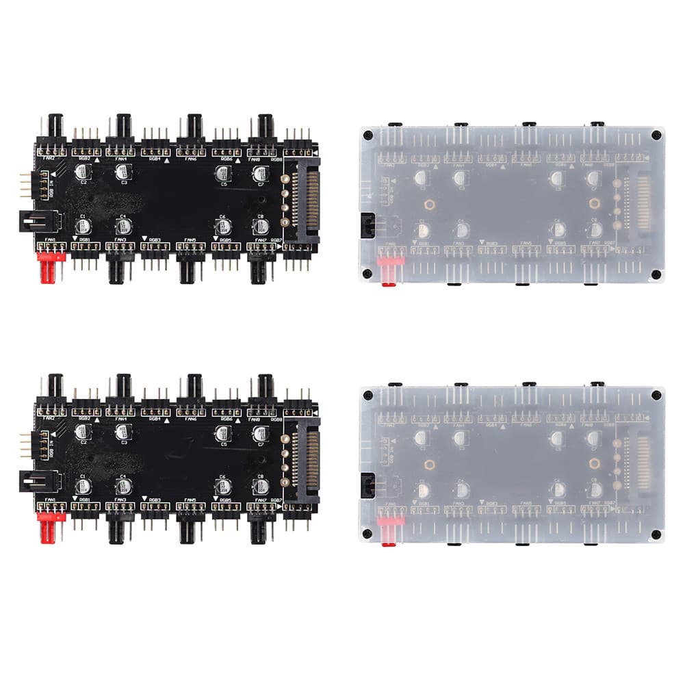 Adaptador De Hub De Ventilador RGB ARGB Divisor Multicanal De 1 A 8 Para PC Case