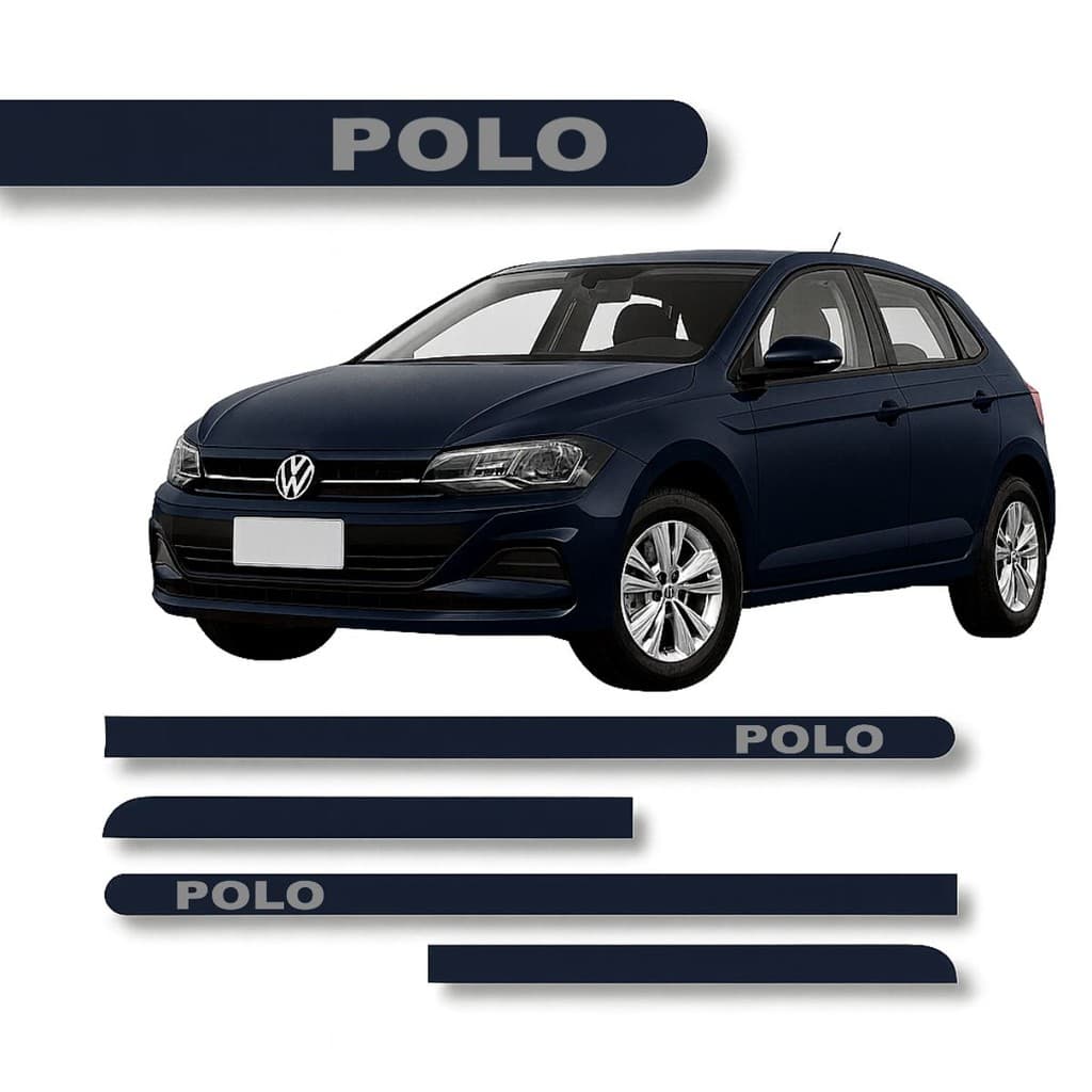 Friso Porta Ponta Redonda Vw Polo Preto Ninja 2008 até 2025