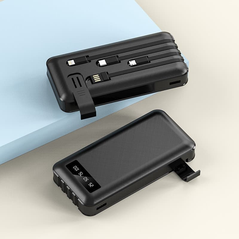 Carregador Power Bank Portátil 20000mah Universal 4 Cabos com suporte E lanterna JUDY STORE