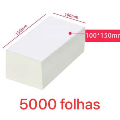 Bloco 5000 Etiqueta Termica 10x15cm 100x150 mm Térmica Adesiva Branca Para Envios E-Commerce Identificação De Embalagens