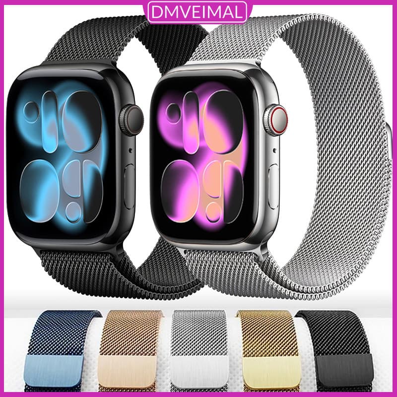 Pulseira Milanesa De Metal Para Relógio IWatch Apple Watch Ultra SE 3 2 Séries 11 10 9 8 7 6 5 4 46 49 45 41 44 40 42mm