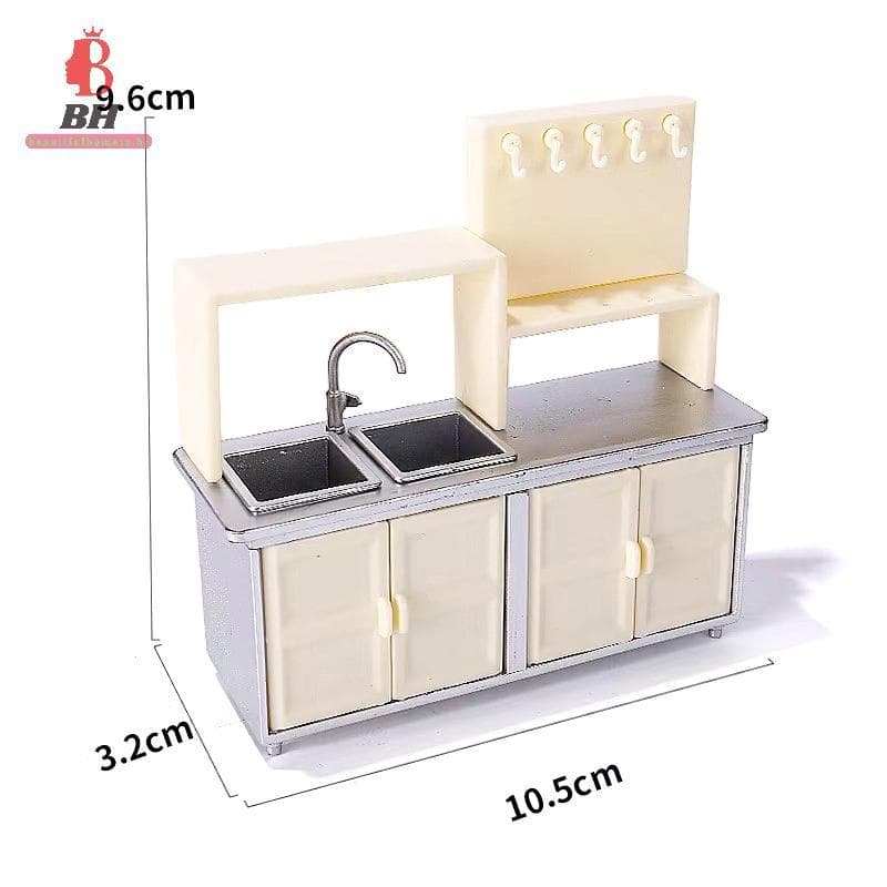 BH-1 : 12 DIY Casa De Bonecas Em Miniatura Acessórios Para Console De Cozinha Panela Forno A Gás Modelo Boneca Móveis Jo