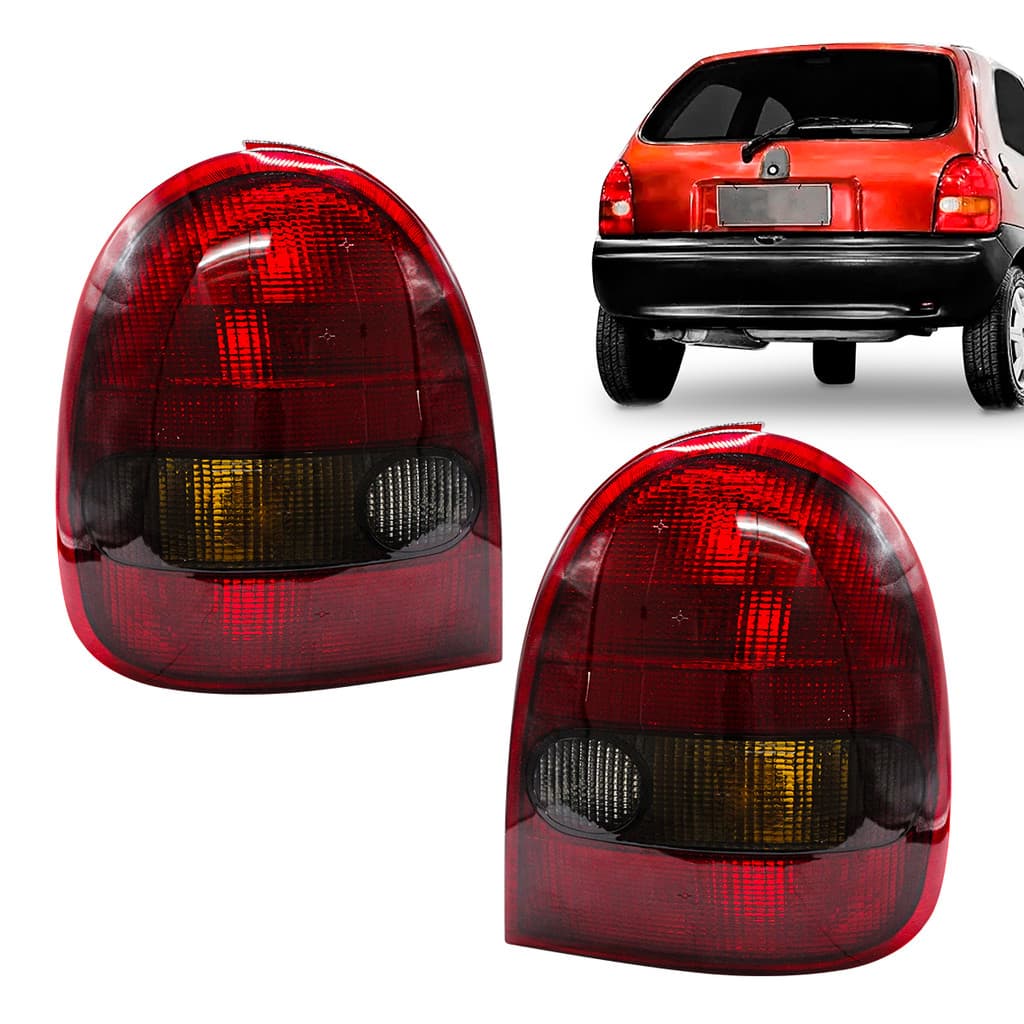 Par Lanterna Traseira GM Corsa 1994 até 1999 Fumê
