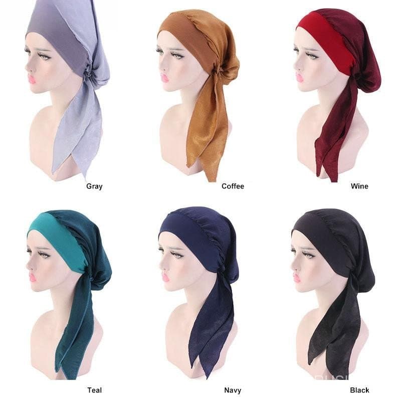 [prosperityus] Lenço De Cabeça Feminino Para Quimioterapia , Chapéu Perda De Cabelo , Turbante Pré-Amarrado , Novo [BR]