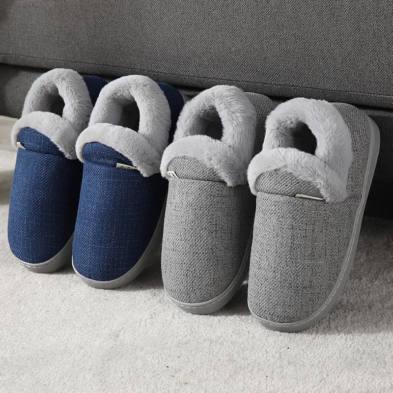 Chinelos de algodão masculino inverno 2026 novo estilo interior casa quente casa de pelúcia com tudo incluído sapatos de