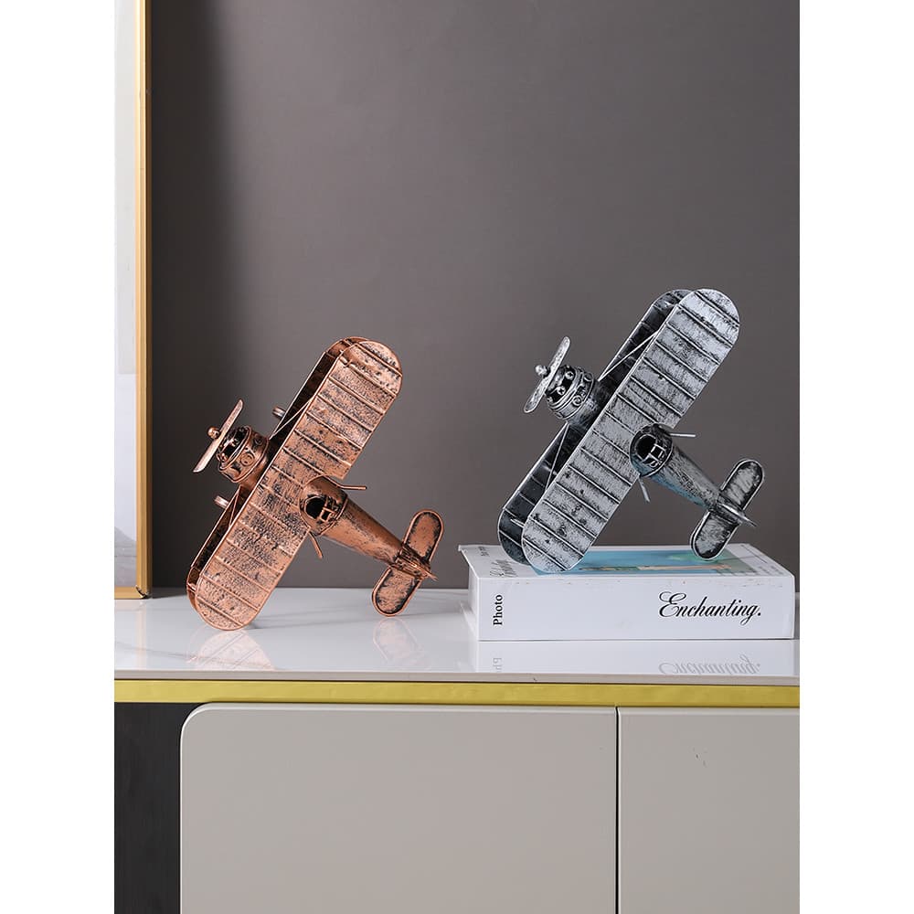 Retro avião modelo decoração estilo militar lutador de ferro decoração Desktop casa sala estar TV gabinete decoração
