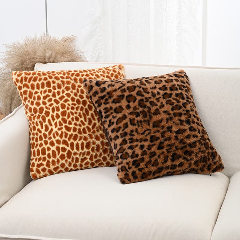 Decoração da sala de estar leopardo impressão almofada de pelúcia sala estar sofá travesseiro cabeceira Bay janela decor