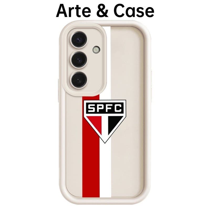 Capinha de Silicone proteção total impacto-São Paulo Futebol Clube Para Samsung Galaxy A01 Core A05s A21s A52 A73