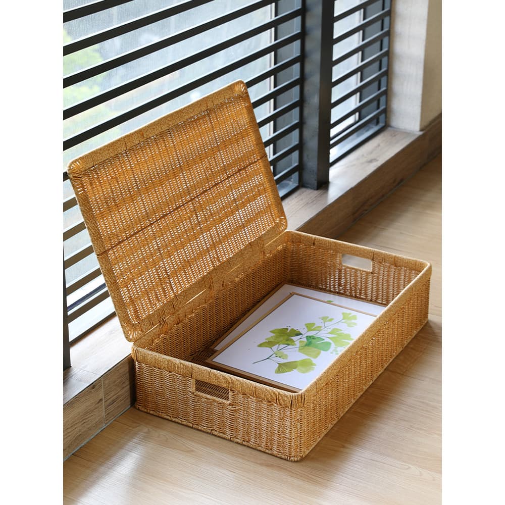 Kens plástico Rattan cama sob a cama caixa de armazenamento tipo gaveta do agregado familiar armazenamento de roupas bai