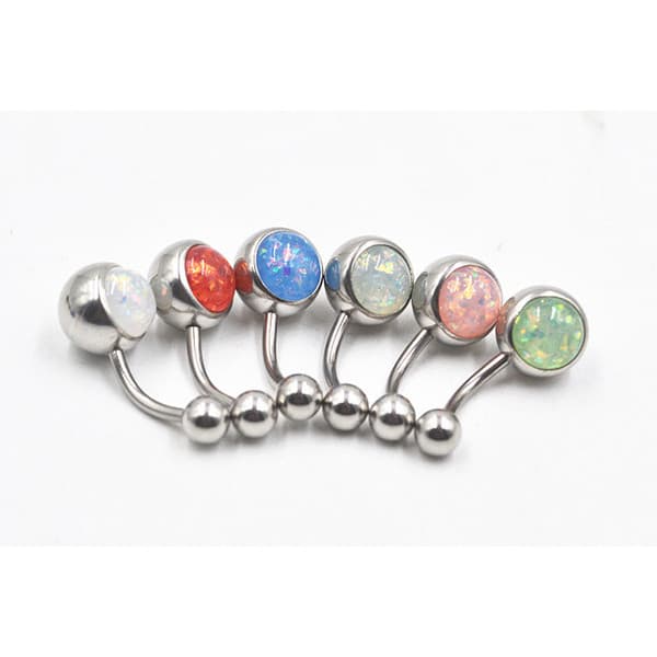 | 【piercing umbigo】 | bijuterias femininas ❋Opala umbigo anel umbigo prego opala umbigo anel opala pedra umbigo fivela D