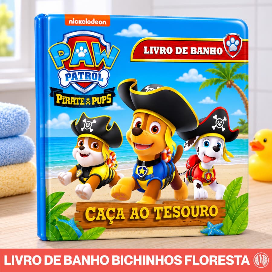 Livro de Banho Infantil Educativo Patrulha Canina
