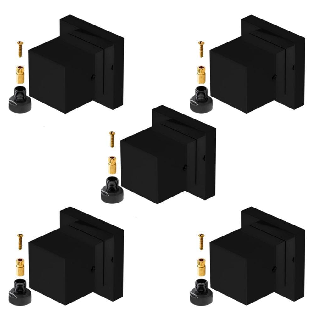 Kit 5 Acabamento Preto para Registro Banheiro com Conversor Compatível em Registros Deca e Docol