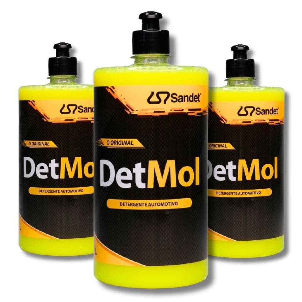 Kit 3 Litros Detergente Automotivo Sandet DetMol Limpeza Carro Moto Corrente Desengraxante Concentrado Novo Original