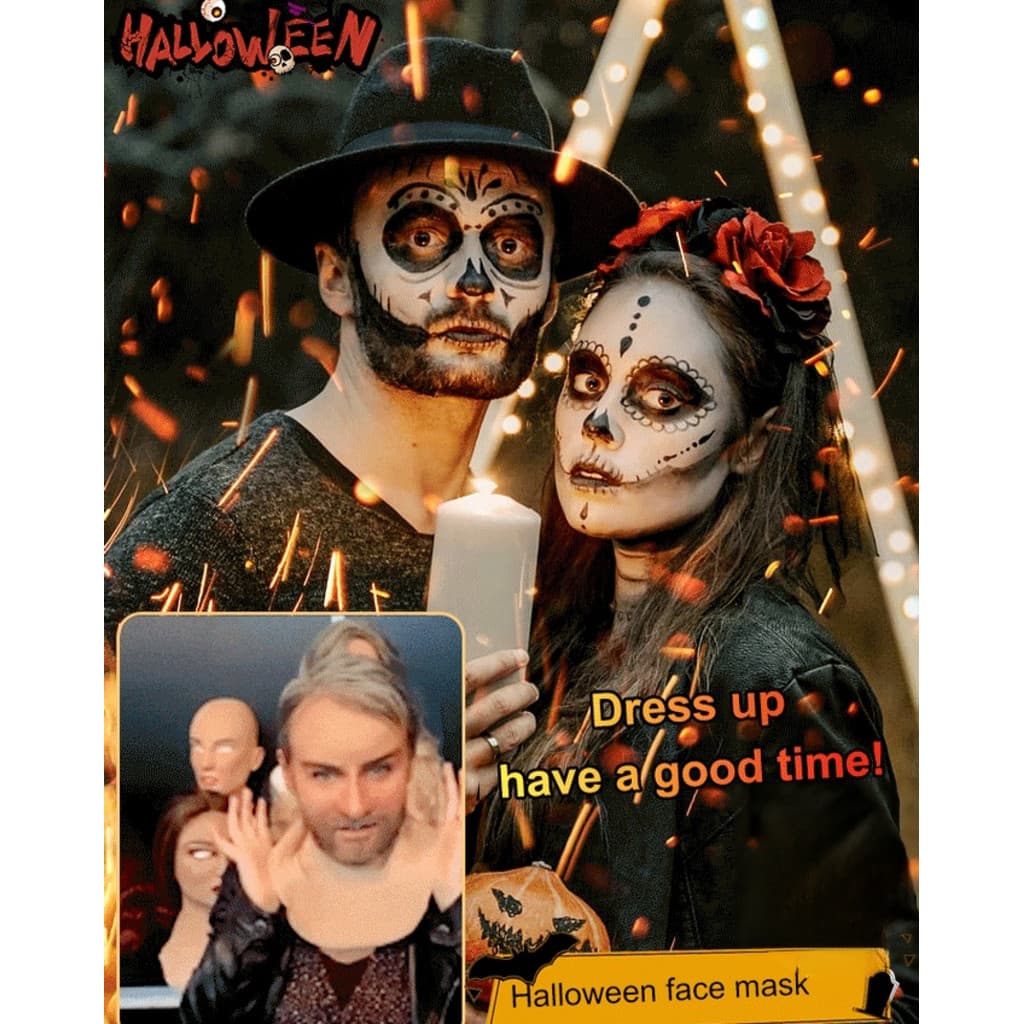 [Realistic Design] Hot Old Grandfather Mask Headgear Halloween Wig/Old Man Mask/Halloween/Scary/Headgear