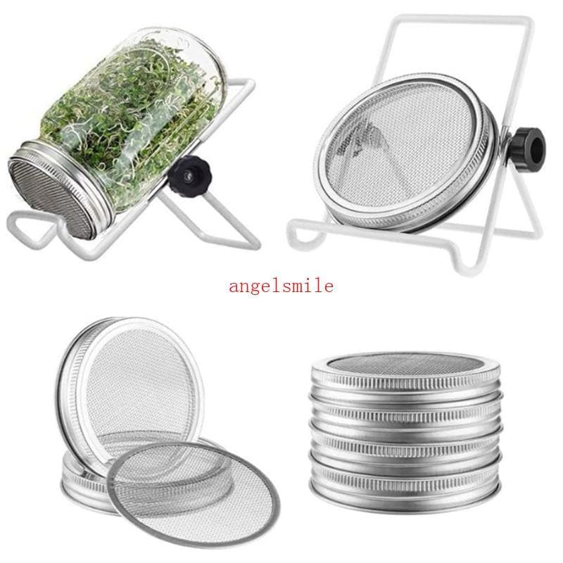 Melhor Aço Inoxidável À Prova Ferrugem Boca Larga Frasco Pedreiro Tampa Germinação Prática Capa Microgreens Fer