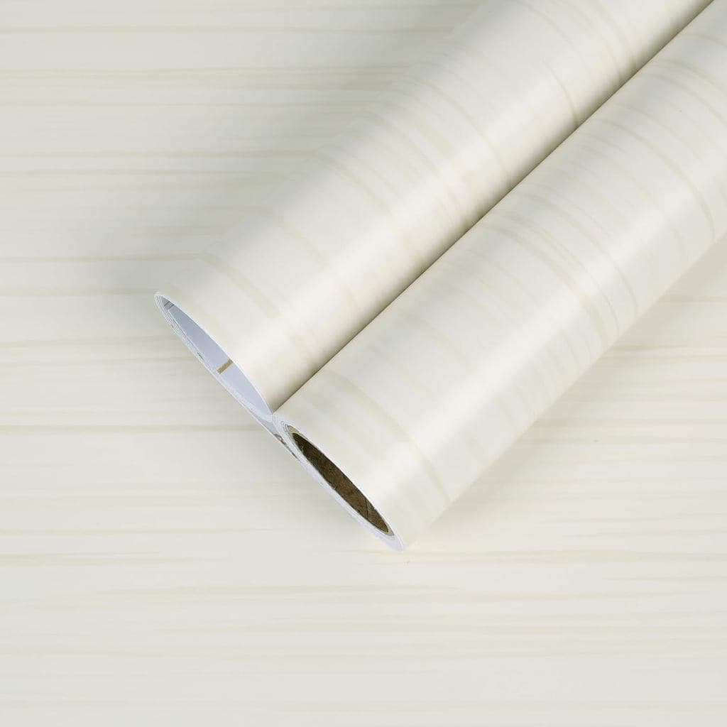 Papel de Parede Adesivo CHIHUT com Efeito Madeira Branco Off White para Móveis e Mesas, Espesso, Impermeável, Autoadesiv