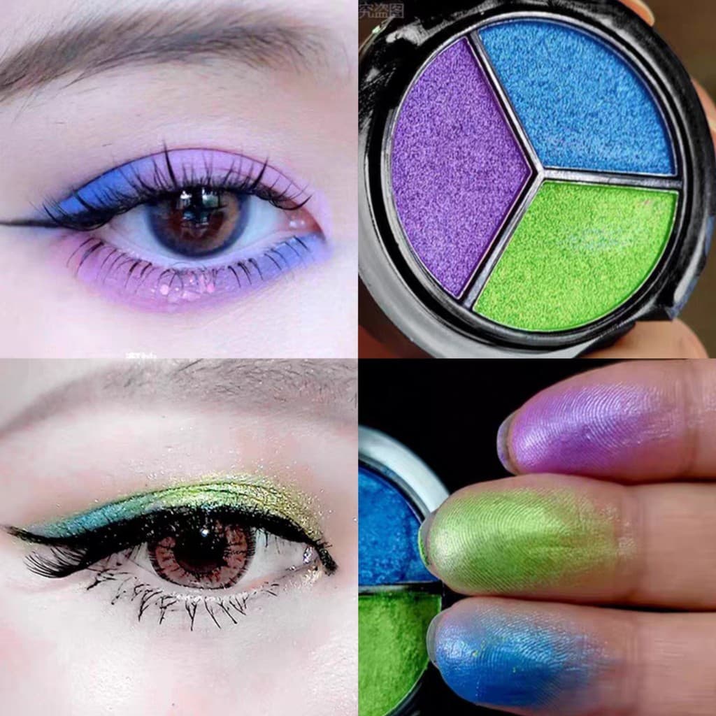 Paleta de sombras dedicadas para maquiagem de palco, perolado, azul, roxo, verde, rosa, desempenho, cosméticos, novato,