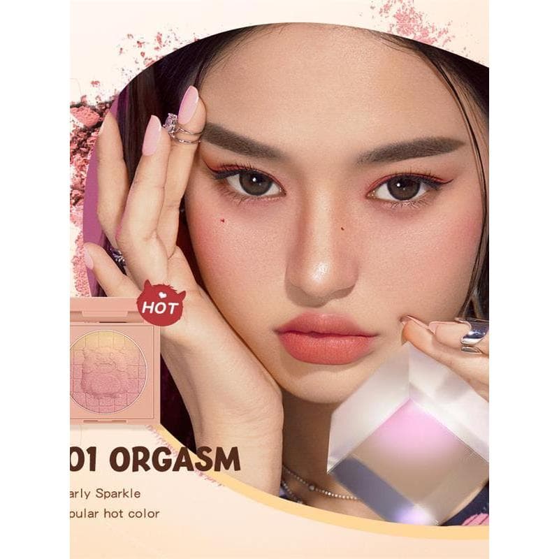 Blush gradiente de duas cores em pó de longa duração delicado fosco fino Flash Nude maquiagem clara Ruddy europeu americ