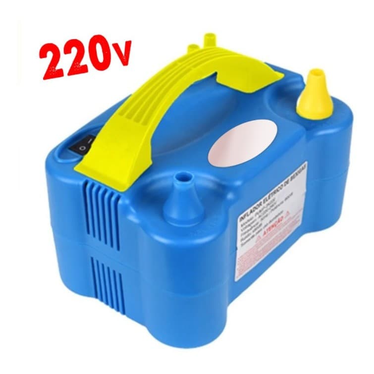 Inflador Elétrico Balão Bexiga Bomba 2 Bicos Festa Azul 220v