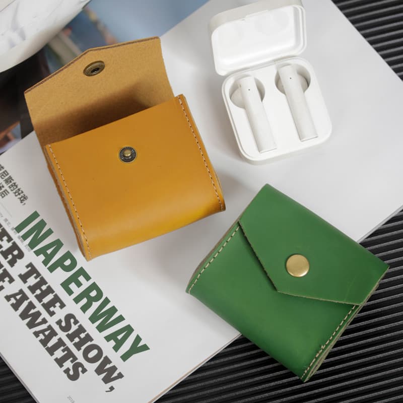 Original japonês Retro couro Bluetooth fone de ouvido saco batom Mini pequena carteira saco chave resistente ao choque a