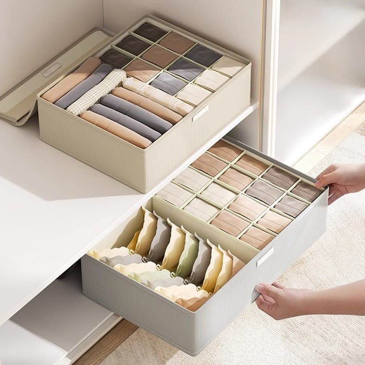 Caixa de armazenamento de roupa interior meias arrumado roupa interior sutiã roupa interior doméstica três-em-um Compart