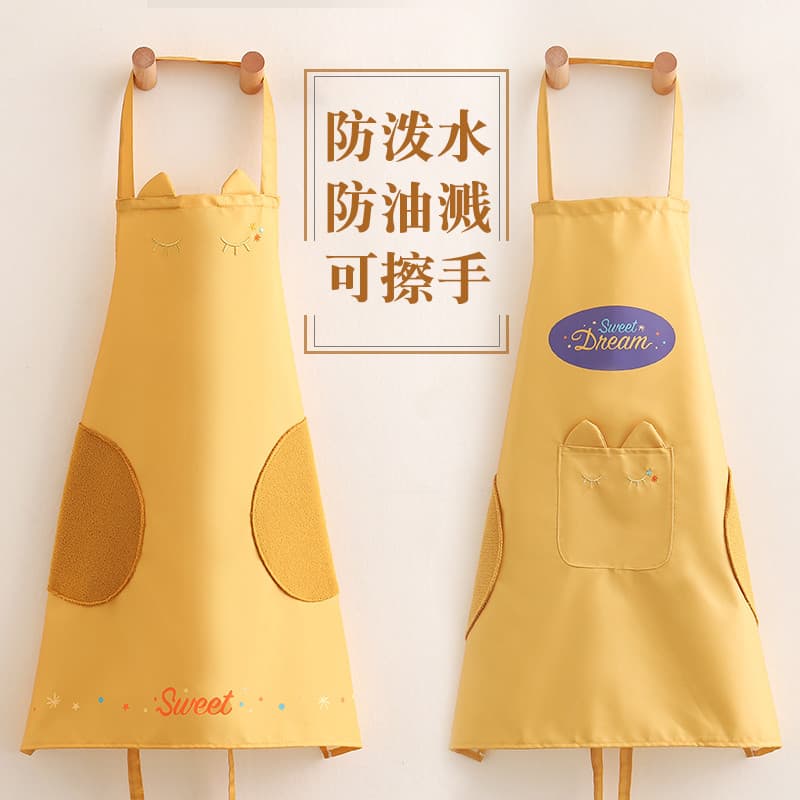 Avental bonito japonês casa cozinha versão coreana à prova dwaterproof água à prova de óleo moda feminina senhoras cintu