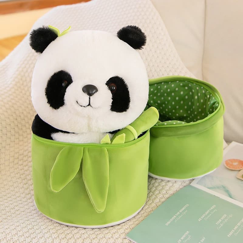 Grande Brinquedo de Pelúcia de Panda Simulado Abraçável Brinquedo de Pelúcia de Bambu Brinquedo de Pelúcia de Panda