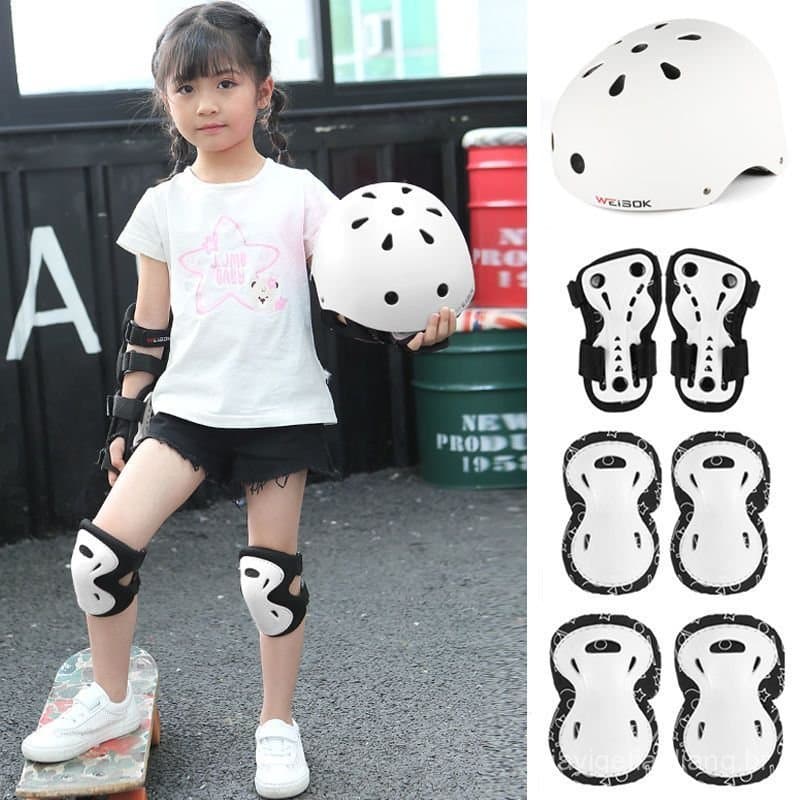 Novo conjunto de equipamentos de proteção para patinação, capacete infantil, conjunto de equipamentos de proteção para s
