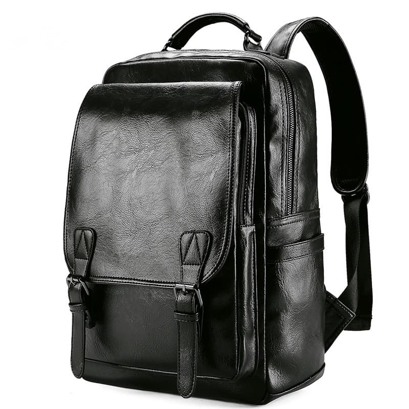 2025 novo estilo de grande capacidade mochila de couro genuíno masculino Street Wear simples Casual mochila de couro na