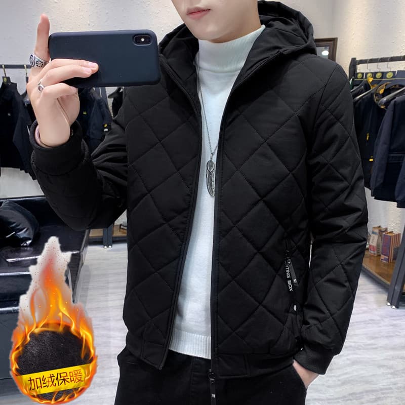 Jaqueta acolchoada masculina, forro de lã de inverno, jaqueta leve acolchoada, novo estilo, jaqueta acolchoada masculina
