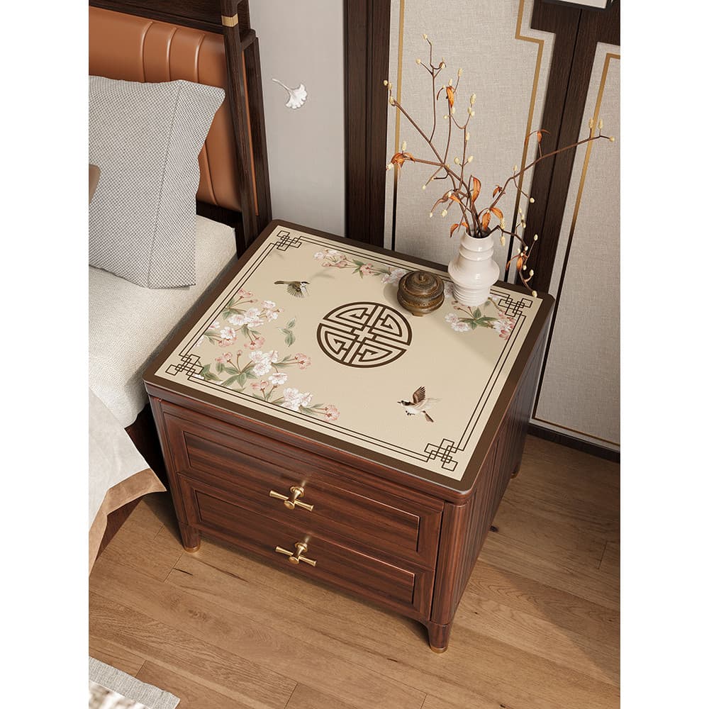 Novo estilo chinês tapete de mesa de cabeceira à prova d'água couro à prova de óleo tapete de mesa móveis capa Anti-poei