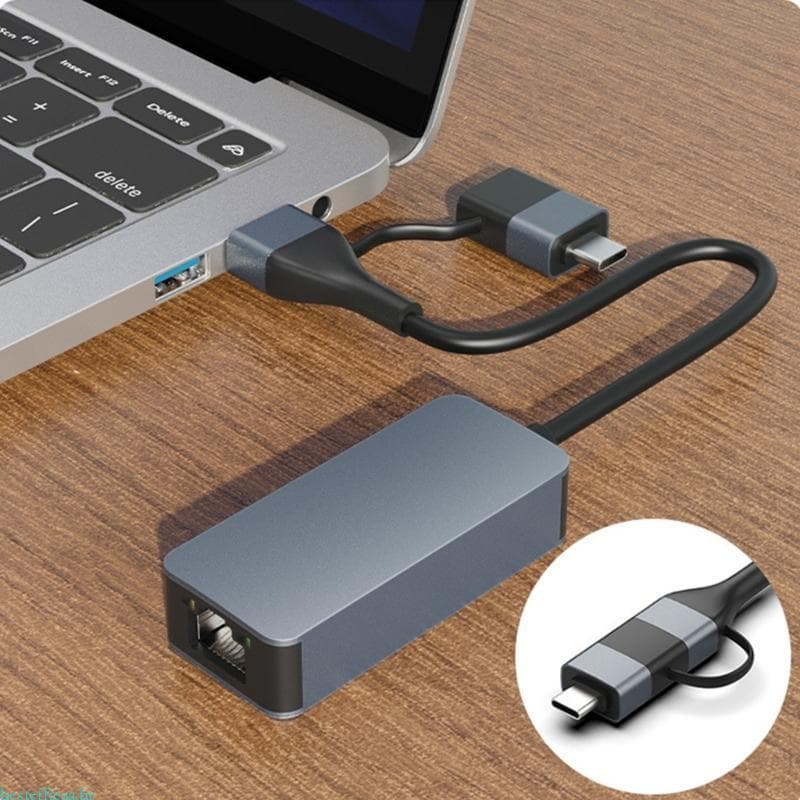 besteffie USB 2500M Gigabit Ethernet Adaptador Liga Alumínio Para Vários Dispositivos
