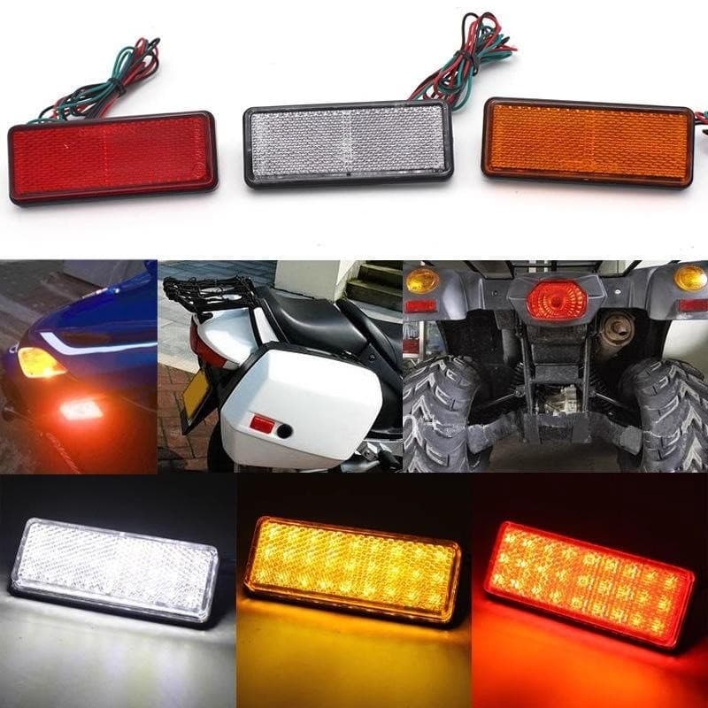 Motocicleta veículo elétrico led refletor led condução freio luz da cauda retangular à prova dwaterproof água placa de l