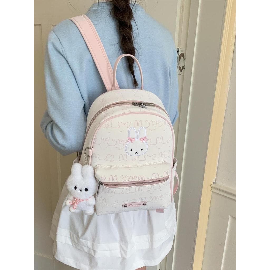 Muzi rua dos desenhos animados coelho mochila feminina 2026 novo estilo fresco estilo coreano grande capacidade diário C