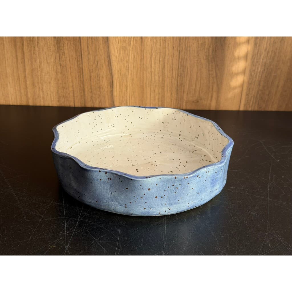 Tigela Ondulada de Cerâmica Artesanal 18cm