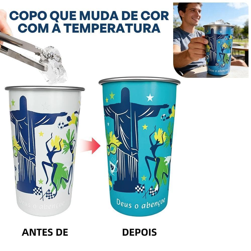 Copo que muda de cor Copos Frios Muda de Cor De Copo de alumínio Reutilizável 470ml