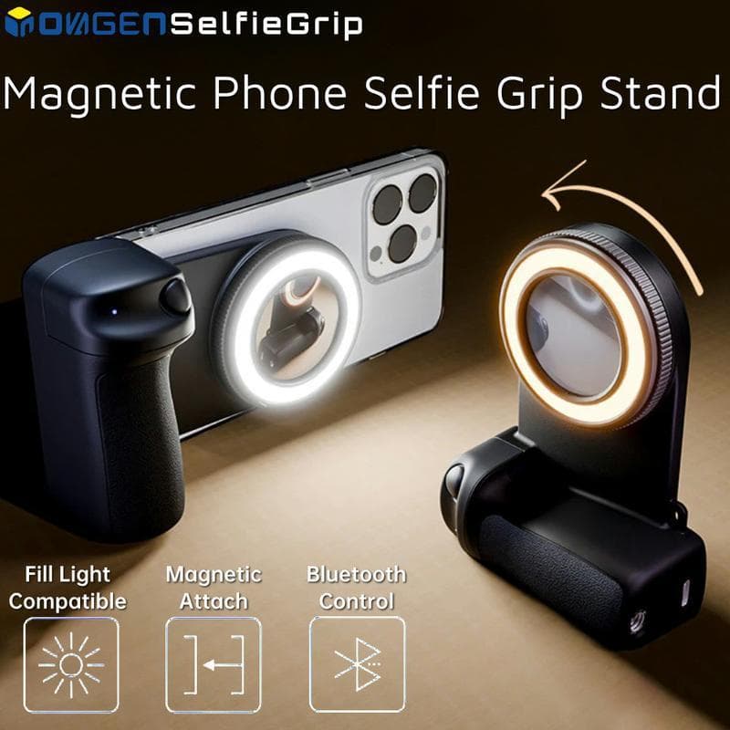 [Estoque pronto] Auxílio magnético para câmera Bluetooth para celular, controle remoto Selfie portátil estável Anti-vibr