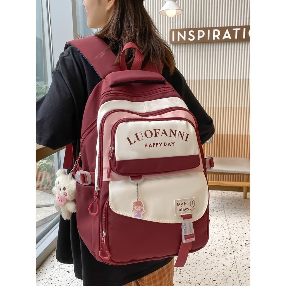 Mochila feminina estudantes do ensino médio estudantes do ensino médio 2024 novo estilo menina de alto valor reduzir car