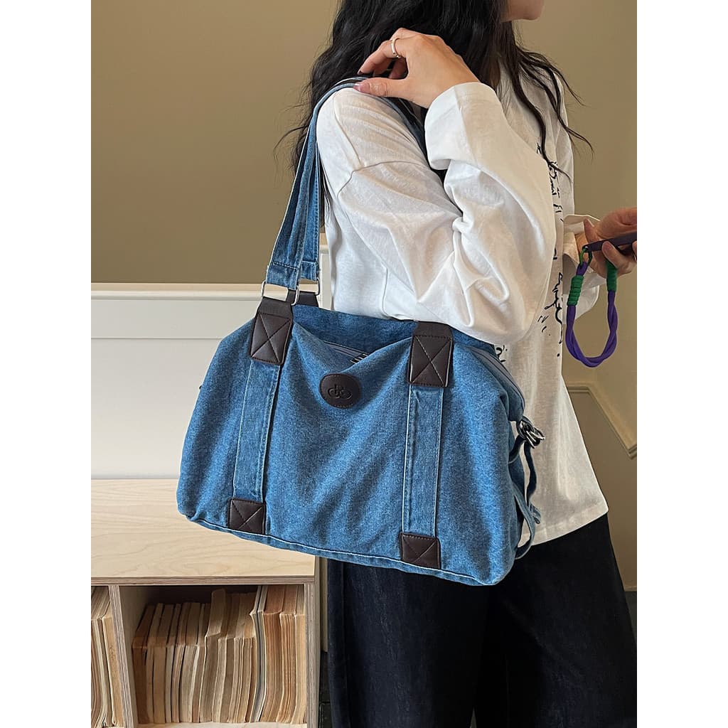 Bolsa de grande capacidade feminina 2026 novo estilo de grande capacidade Denim Commuter sacola All-Match viagem ombro s